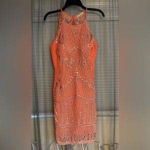 Coral Dress from Turkey. Size 40, dresses a size 4.
